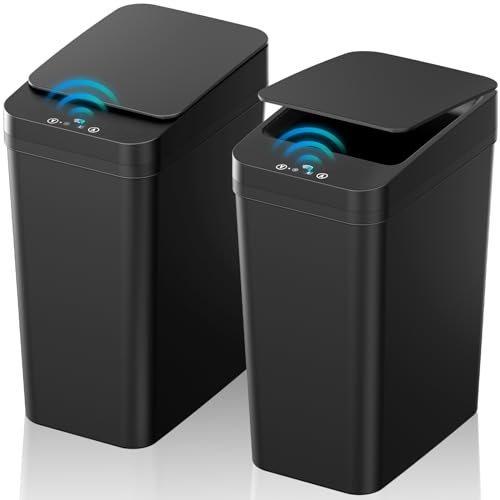 Bathroom Trash Can with Lid, KOEYLE 2 Pack 2.2 Gal...