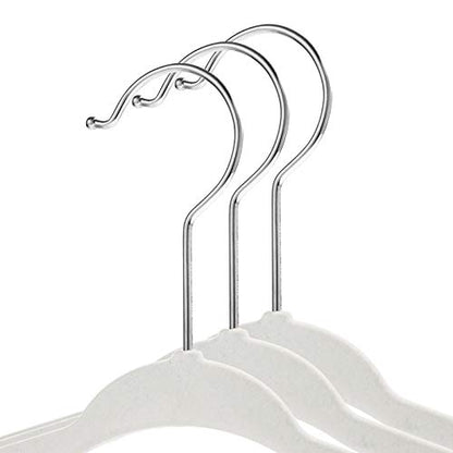 Casafield 50 Velvet Baby Hangers - 11" Size for Infant & Toddler Clothes - Ivory