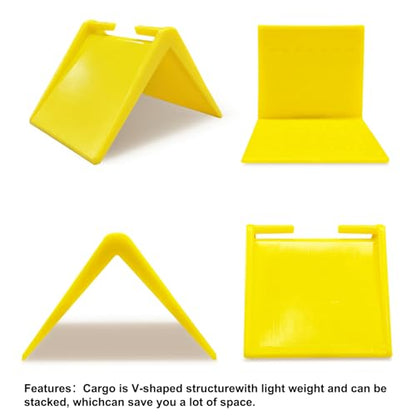 20 Pack 2 in V Shaped Corner Edge Protectors for Flatbed, Yellow | Crack resistant plastic, fits 1 to 2 inch tie down straps, heavy duty corner guards, for flatbed trailer pallets and moving