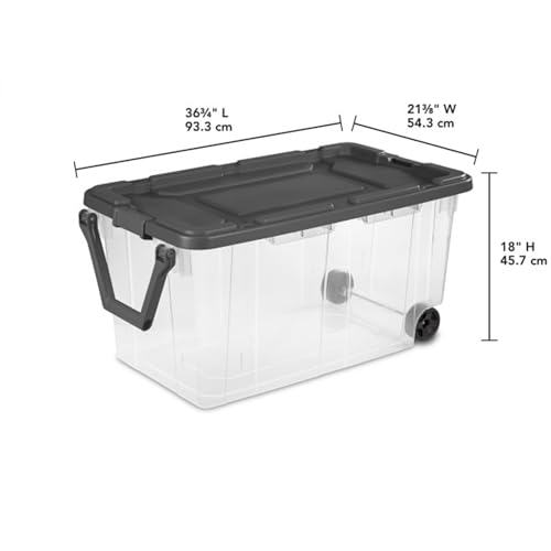 Sterilite 4-Pack Modular Stacker Box, Durable Clear Plastic Storage Bins with Latching Lids, 160 Quart - Stackable Organizing Container Boxes for Closet, Bathroom, and Office