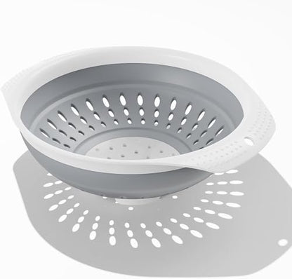 5 Quart Premium Collapsible Colander with Reinforced Handles | BPA-Free Silicone Folding Strainer, Space-Saving Modern Kitchen Drainer for Pasta, Produce & Everyday Cooking