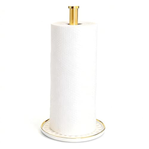 Paper Towel Holder Countertop,Kitchen Paper Towels... (Golden)