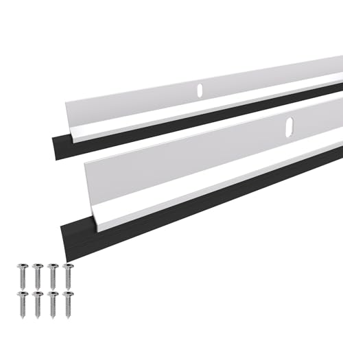 Door Sweep Door Threshold Sweeper, 36in, White, 2P... (2 Count | White-2Pack | Aluminum, Vinyl)