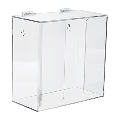Face Mask Dispenser Box Holder Acrylic Case Hygiene Station with Lid. Countertop/Wall Mount Storage Container for Disposable Masks, Gloves, Napkins, Hairnets, Shoe Covers. Clear