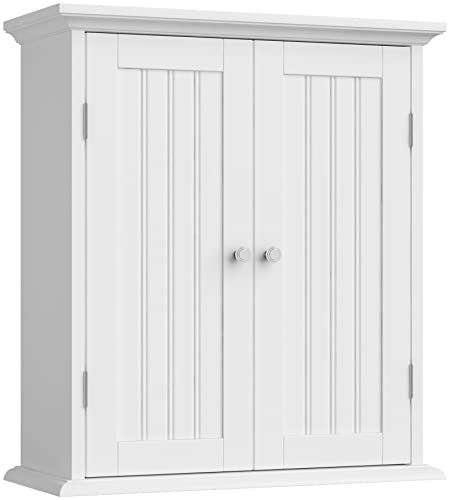 Bathroom Wall Cabinet with 2 Doors, Over The Toile... (White)