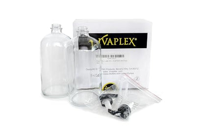 Vivaplex Large 32 oz Clear Glass Bottles with Black Lotion Pumps - 2 pk