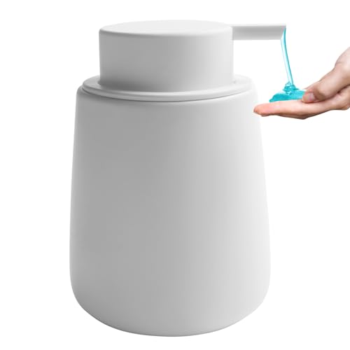 Soap Dispenser Ceramic with Easy-to-Press Pump Hand Lotion Liquid Dispenser for Shampoo Bathroom Kitchen 12 oz White