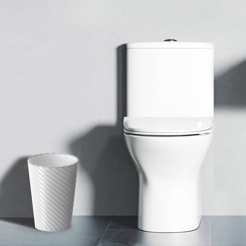 Lysam Bathroom Trash Can 3 Pack, 1.8 Gallon Small Trash Can with Trash Bags | Garbage Can for Bedroom Living Room, Open-Top|Sturdy Bin Indoor, Round Waste Basket for Office|Studio, Compact Spaces (White)