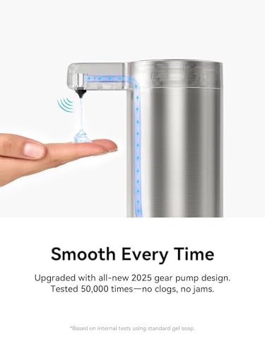 Touchless Automatic Soap Dispenser – Clog-Free Pump, 0.2s Fast Sensor, USB-C Rechargeable, Smudge-Resistant Stainless Steel, for Kitchen & Bathroom Soap Dispenser