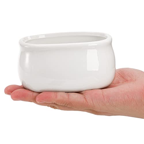Dicunoy Set of 6 Sugar Packet Holder, Ceramic Sugar Caddy for Sweetener, Classic Restaurant White Tea Bag Organizer Bowl Storage Dish for Coffee Bar, Home