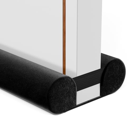 Under Door Draft Stopper, 28-32in, Black (Black | Flannel)