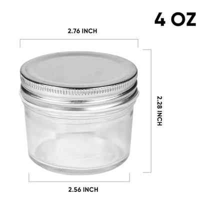 4oz Small Glass Jars with lids (Silver),Mini Mason Jars,Set of 40