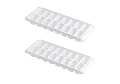 Ice Tray Easy Release White Ice Cube Trays, 16 Cube (Pack of 2) (2867-WHT-2)