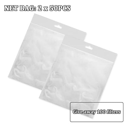 Kitchen Sink Strainer with 100 PCS Filter Mesh Bag, Food Waste Filter Basket, Suction Cup Folding Washing Vegetables and Fruits Drying Bag Holder(Grey)