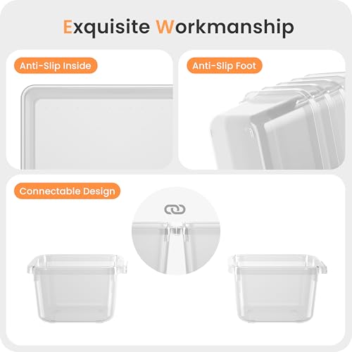 【Military Grade】 Drawer Organizer,【𝟱𝗦𝗶𝘇𝗲】 Makeup organizer,【Holds 177 Items】 Bathroom Organizers and Storage,Organization and Storage,Desk Drawer Organizer for Vanity【Clear】