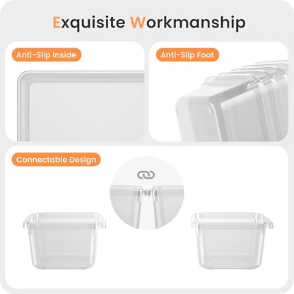 【Military Grade】 Drawer Organizer,【𝟱𝗦𝗶𝘇𝗲】 Makeup organizer,【Holds 177 Items】 Bathroom Organizers and Storage,Organization and Storage,Desk Drawer Organizer for Vanity【Clear】