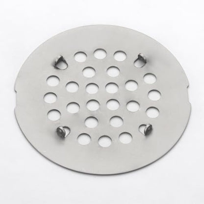 Snap-in Shower Drain Cover 4-1/4 inch Shower Strainer Grid Round (1, Brushed Nickel)
