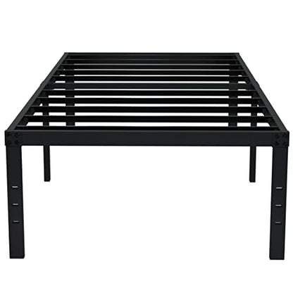 EMODA 18 Inch Twin XL Bed Frames Heavy Duty with Tall Storage Space | XL Twin Metal Platform Bed Frame No Box Spring Needed Noise Free, Easy Assembly, Black