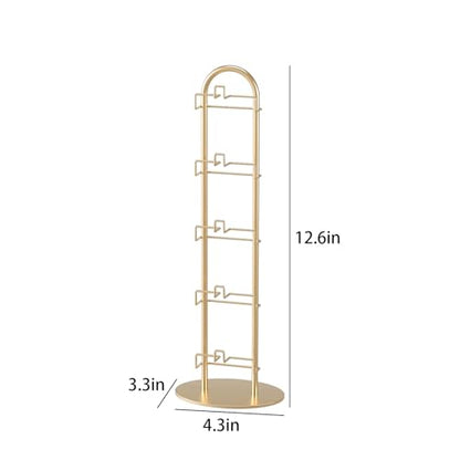 Metal Sunglass Organizer,Glasses Holder,Eyeglass Holder,Sunglass Storage Eyeglasses Rack Metal Frame for 5 Pairs (1, Gloden)