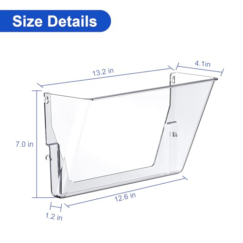 samstar 6 Pack Clear Wall File Holder, Wall Mount Acrylic File Organizer Hanging Wall Pocket Mail Magazines Organizer for Office,Home