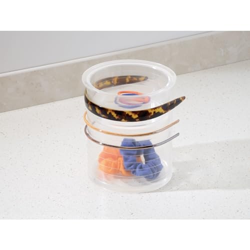 iDesign Clarity Collection Hair Accessories Organizer Canister, Clear | 6" x 6" x 7"