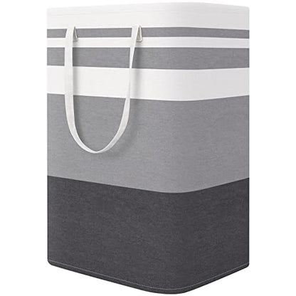 StorageRight Laundry Basket Hamper, 75L Collapsible Clothes Storage, Grey | Freestanding Clothes Hampers, Foldable design, with Easy Carry Handles, For Laundry, Bedroom, Dorm, Clothing, Towels, Toys