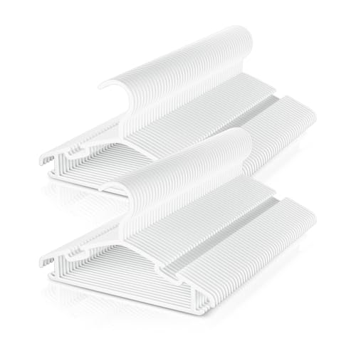 Baby Hangers 100 Pack Non-Slip Kids Plastic Hangers for Closet, Space Saving Toddler Hanger for Infant Clothing, Childrens Hanger for Child, White