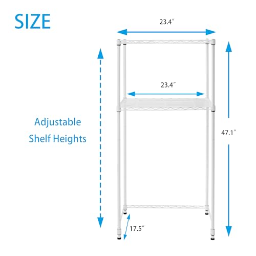 Zvyteay Mini Fridge Shelf Adjustable Height Storage Shelf Metal Storage Rack Mini Fridge and Microwave Stand for Dorm, Apartments, Kitchen, Office, White