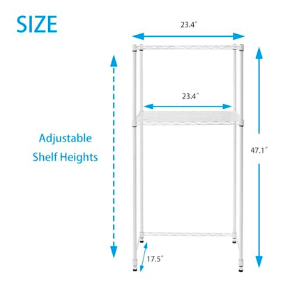 Zvyteay Mini Fridge Shelf Adjustable Height Storage Shelf Metal Storage Rack Mini Fridge and Microwave Stand for Dorm, Apartments, Kitchen, Office, White