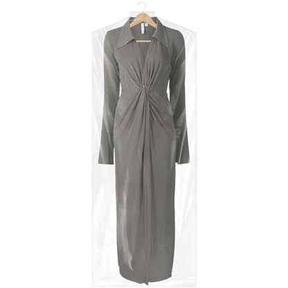 100 Pack 23.6"x70" Garment Bags for Hanging Clothes, Thick Clear Plastic Dry Cleaning Covers for Closet Storage & Travel