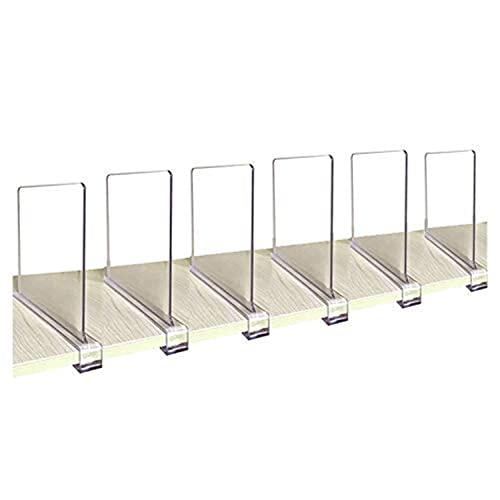 Acrylic Shelf Divider,Wood Shelf Dividers,Clear Cl... (Clear 6 Pcs | Acrylic)