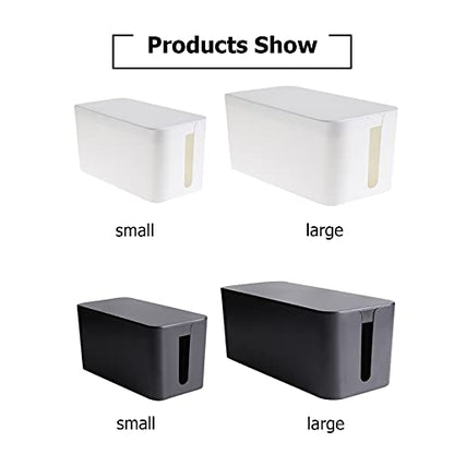 Cable Management Box,Power Cover Surge Protector for Desk Small White | Cable Organizer Box to Hide Wires,Power Strip Storage, Router Organizer, Desktop Tidy,Surge Protector