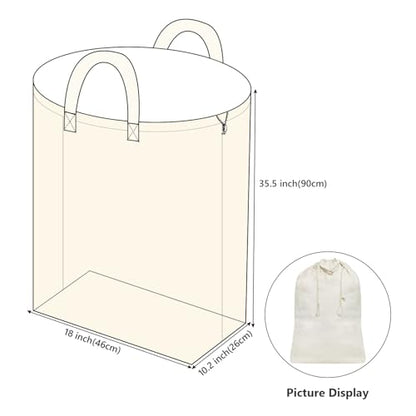 2 Pcs Laundry Basket Hamper Liner Replacement Bags, Laundry Backpack Bags | Cotton canvas Fabric, Carrying Handles & Drawstring Closure, Machine-washable, Laundry hamper removable Bags with straps