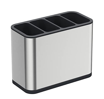 TESOT Silverware Caddy Utensil Caddy Spoon Holder with 4 Divided Compartments, Sturdy Stainless Steel, Rust Proof