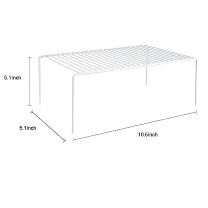 4 Pack(10.6 x 5.1 Inch) Cabinet Storage Shelf Rack... (4 Count | White | Metal)