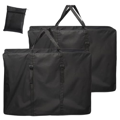 Uranshin Large Outside Zero Gravity Chair Cover with Zippers & Handles | Portable Folding Chair Storage Bag with adjustable straps, 600D Lounge Chair Carrying Bags 43" L x 11" W x 29" H, Black, 2PCS