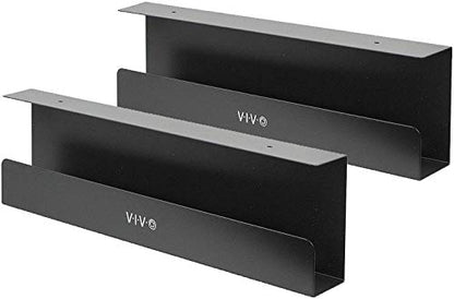 Under Desk 17 inch Cable Management Trays, Power S... (Black)