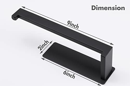 Hand Towel Holder, Strong Self Adhesive Hand Towel Ring, Thicken SUS304 Stainless Steel Hand Towel Bar/Rack, No Drilling Modern Hand Towel Hanger (Matte Black, 9 in)