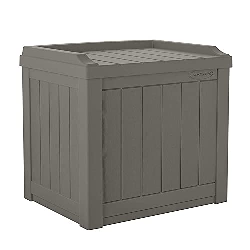 Outdoor Storage Box - 22 Gallon Stone Gray Resin O... (Stoney | Plastic, Resin)