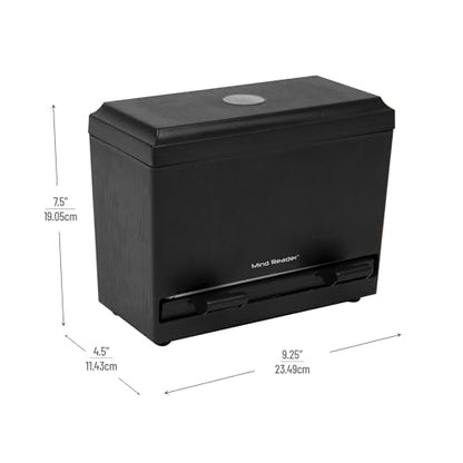 Mind Reader Straw Dispenser for Standard Unwrapped Straws or Pencil Dispenser, Countertop Organizer for Breakrooms, Offices and Classrooms, Plastic, Black