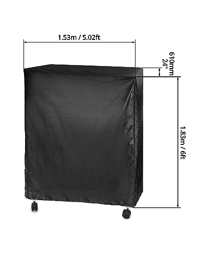 QWORK Wire Rack Cover - 60"x24"x72", Oxford Cloth, Keeps Rack Clean, for Home, Office, Storage & Garage, Black