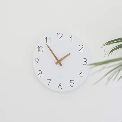 mooas Flatwood Wall Clock, 12" Analog Wall Clock, Silent Non-Ticking | Modern Wall Clocks Battery Operated for Office, Home, Bathroom, Kitchen, Bedroom, School, Living Room