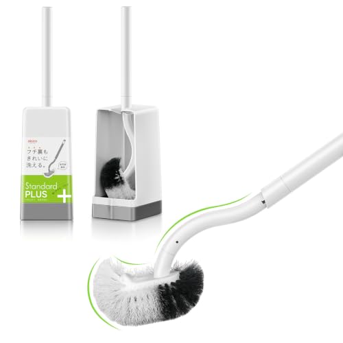 Marbarsse Bathroom Toilet Bowl Brush and Holder, Curved Design Toilet Brush for Deep Cleaning Under Rim, Best Toilet Brush Set, Easy Handy CompactToilet BowlCleaner Brush for Bathroom, 2 Pack