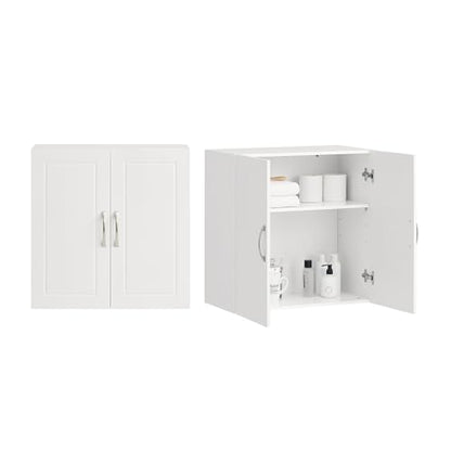 Haotian Wall Cabinet Laundry Room, Medicine Cabinet for Bathroom Kitchen Garage, Wall Storage Cabinet with Adjustable Shelf, White FRG231-W | Over the Toilet Storage Cabinet, Floating Wall Storage Medicine Cabinet With Customizable Shelf, FRG231-W