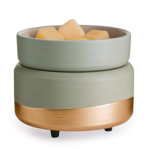 Candle Warmers ETC 2-in-1 Candle and Fragrance Warmer for Warming Scented Candles or Wax Melts and Tarts with to Freshen Room, Midas