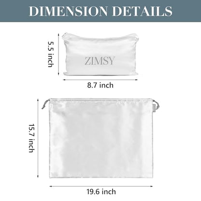 Satin Dust Bags for Handbags & Purses, 6 Pack, 19.6 x 15.7 in | Bag Protectors for Luxury Handbags, Protect Against Dust, Scratches & Scuffs, Bonus Zipper Pouch