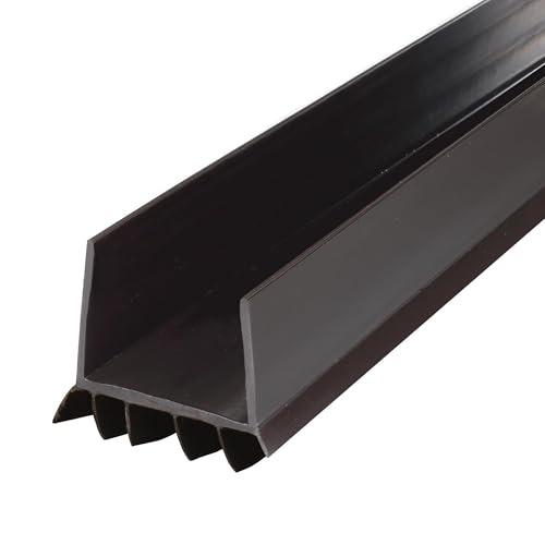 M-D Building Cinch® Slide-On U-Shaped Vinyl UDS, Brown, 36in 2pk | Rigid and Flexible Vinyl, Blocks Drafts Moisture Dust Insects, Compression Fit, No Hardware Required, Cut-to-Length