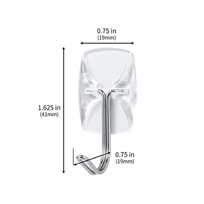 MOVELYST Clear Wall Hooks for Hanging, 30 Hooks+40 Strips, Value Pack (S) | Removable Hooks for Walls No Damage, Hanging Hooks with Adhesive Strips for Hanging, Organization and Decoration, Easy to Use