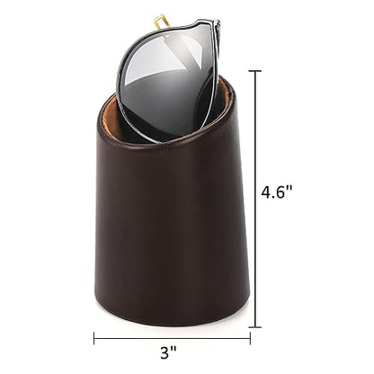 ZOOFOX 4 Pack Eyeglass Holder Stand, PU Leather Stand Case for Eyewear, Reading Glasses, Desk, Nightstand