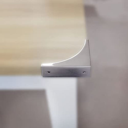 Corner Guards, Metal Corner Protectors for Furniture, Vintage Decorative Corner Guards for Box Table Doors Wood Furniture Edge Cover Safety Guard Pack of 4 Brushed Silver Finish Corner